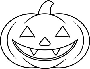 Jack O Lantern Face Line Art Vector Illustration