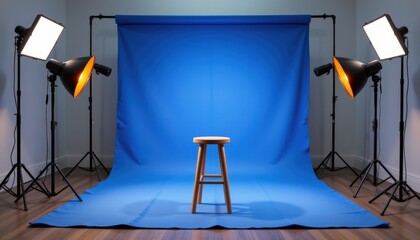 Three-Point Lighting Setup for Photography Studio Image Capture Indoor Perspective Illuminating a Standard