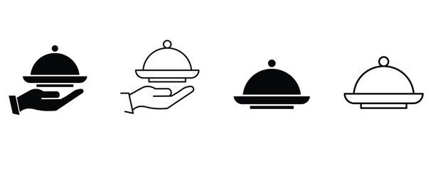 Food server vector icon on a white background vector eps10.