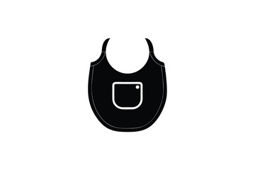 Stylish black baby bib with pocket design for infants