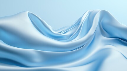 Obraz premium Abstract Blue Fabric Draped Softly In Waves