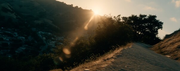 Sunrise trail adventure mountain path nature landscape early morning scenic view awakening journey