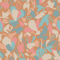 Vector colorful floral seamless repeat pattern