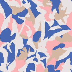 Vector abstract nature themed shapes seamless repeat pattern