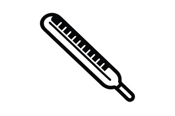Fototapeta premium Classic black and white thermometer medical icon illustration