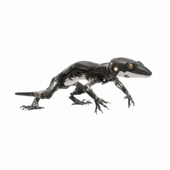 Fototapeta premium Futuristic Robotic Gecko Cyberpunk Reptile in Purple Digital Space