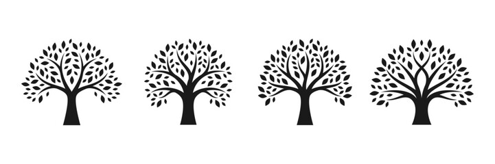 set of trees vector illustration. tree logo design © rzfddesign