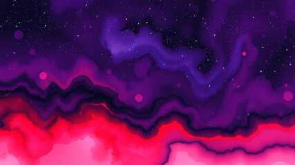 Abstract cosmic landscape purple pink nebula background design