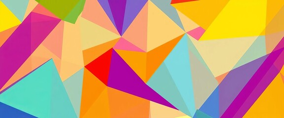 Fototapeta premium Vibrant geometric shapes create a colorful, trendy abstract background perfect for posters or brochures, vibrant colors, modern