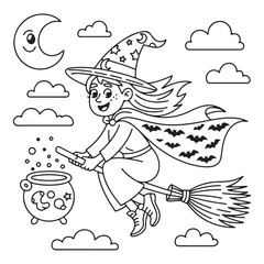 Halloween Witch Coloring Pages for Kids