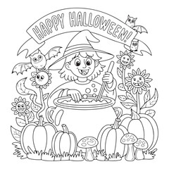 Halloween Witch Coloring Pages for Kids