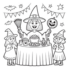 Halloween Witch Coloring Pages for Kids