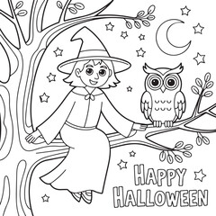 Halloween Witch Coloring Pages for Kids