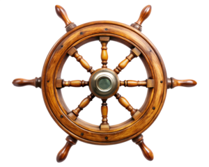 ship steering wheel isolated on white background. PNG Transparent file type with high definition quality And vibrant color grading Available.