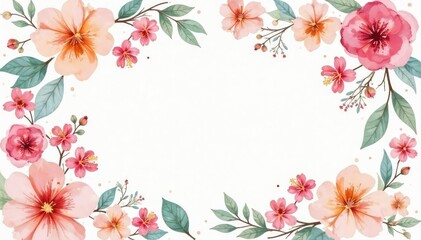 Obraz premium Delicate watercolor floral pattern, perfect for spring flyer design , pattern, cherry blossom, graphics