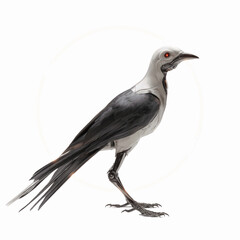 Obraz premium Mechanical Crow in Circular Frame - Futuristic Avian Robot Design