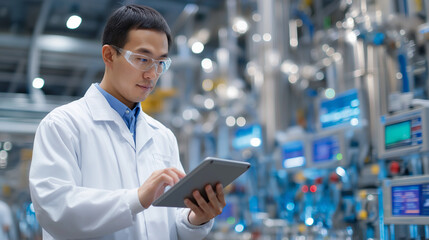 Chemical Analyst in High-Tech Oil Refinery Laboratory