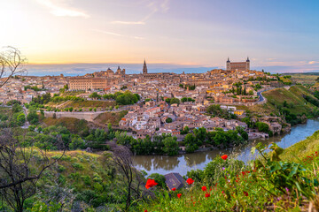 Toledo city skyline, cityscape of  Spain