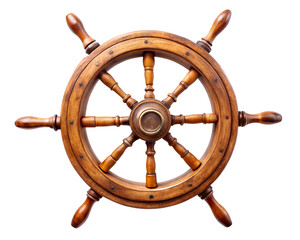 wooden steering wheel isolated on white background. PNG Transparent file type with high definition quality And vibrant color grading Available.