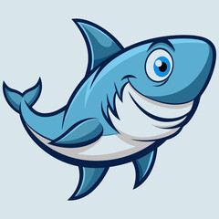 shark cartoon isolated on white