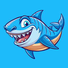 shark cartoon isolated on white
