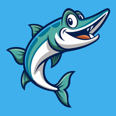 shark cartoon isolated on white