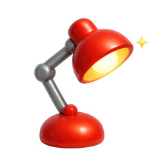 Bright Red Desk Lamp. 3D Render