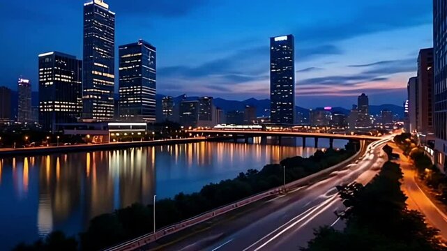 Twilight Over Seoul's Busy Urban Skyline
