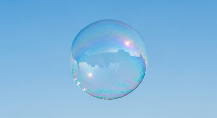 Giant Soap Bubble in Blue Sky