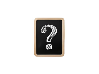 A chalkboard icon with '?' written in chalk style