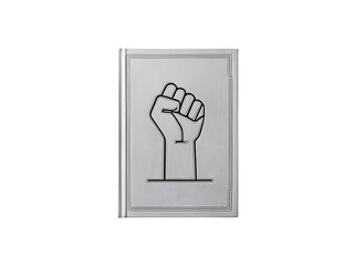 A book icon with raised fist embossed on the cover, symbolizing knowledge and resistance