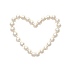 Pearl Necklace Forming a Heart Shape