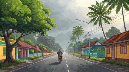 young woman riding a bike