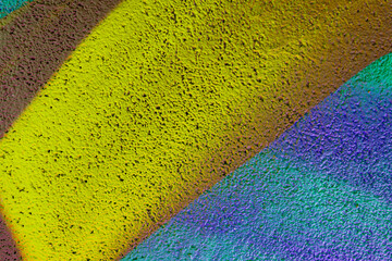 Colorful beautiful background of urban spray drawing graffiti on city wall. Bright vivid pattern of  modern art for wallpaper and design.