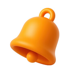 3D Render of an Orange Notification Bell