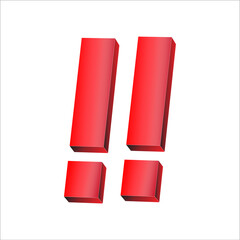 Bold Red 3D Exclamation Marks