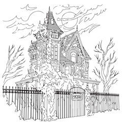 Naklejka premium Spooky Halloween Coloring Pages for Adults