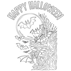 Obraz premium Spooky Halloween Coloring Pages for Adults
