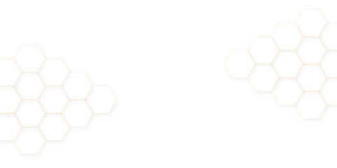 Abstract White Hexagonal Background. Luxury White Pattern. Futuristic abstract honeycomb technology white background. Geometric mesh cell texture	