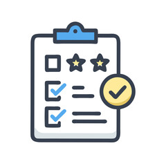  Service Rating Checklist Icon – Customer Feedback and Quality Assessment Symbol