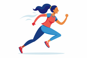 Fototapeta premium running girl vector illustration