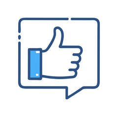 Fototapeta premium Thumbs Up Positive Feedback Icon – Approval and Like Symbol