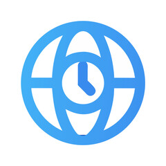 Obraz premium Time Zone Globe Icon – Global Time and World Clock Symbol