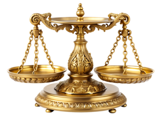 antique scales of justice isolated on white background. PNG Transparent file type with high definition quality And vibrant color grading Available.