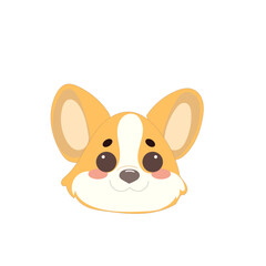 Cute Welsh Corgi Dog Puppy Icon. Kawaii Funny Cartoon Character. Domestic Adorable Fluffy Mascot Doodle Art. Nursery Print or baby Shower Decoration Card Invitation Design Element. 