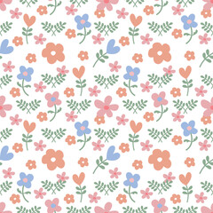 Floral pattern design, white isolate background