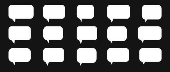 Black Speech bubble pack, speech balloon, chat bubble line art vector icon for apps and 