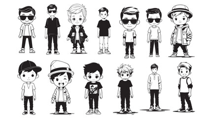 Young Fashionable Boy Silhouette Collection