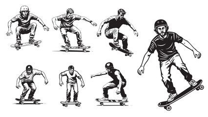Simple Black and White Vector Illustration of a Man Riding a Skateboard

Simple Black and White Vector Illustration of a Man Riding a Skateboard