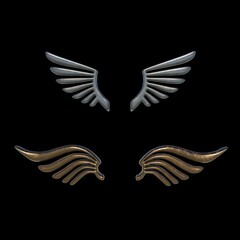 Obraz premium Wings Metal Logo